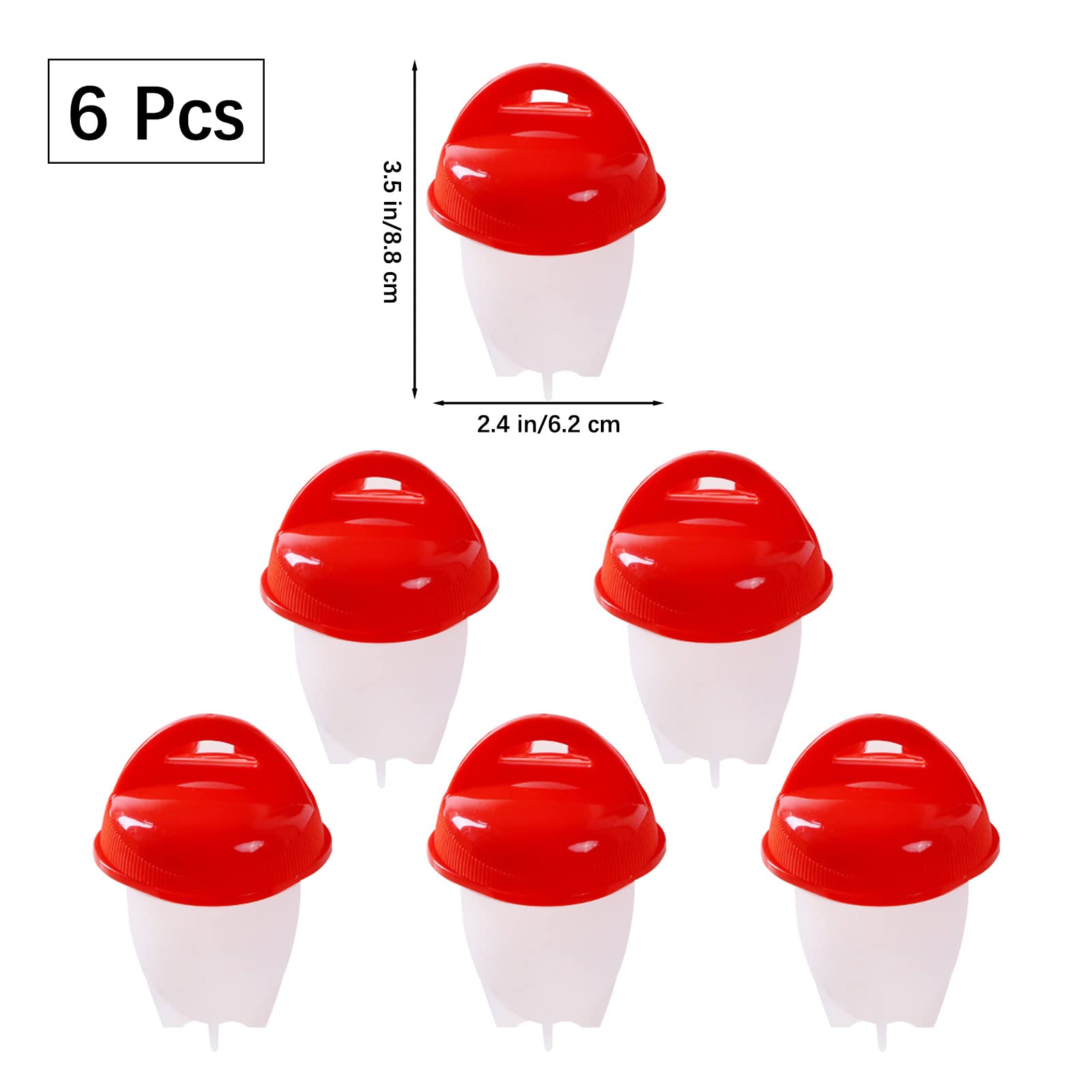 6 Pcs Egg Cooker, Silicone Non-Stick Egg Boiler, No Shell Egg Cook Cups, Fast Poaching Egg For Breakfast