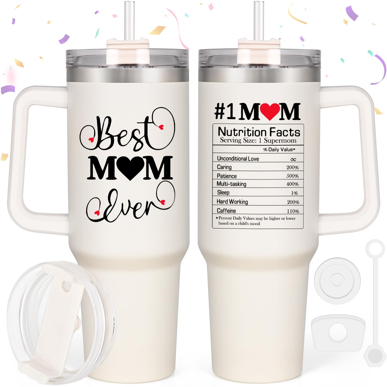 Liqcool Mom Birthday Gifts - 40 Oz Best Mom Ever Tumbler Gifts For Mom From Daughter Son, Unique Popular Birthday Gifts Ideas Fo