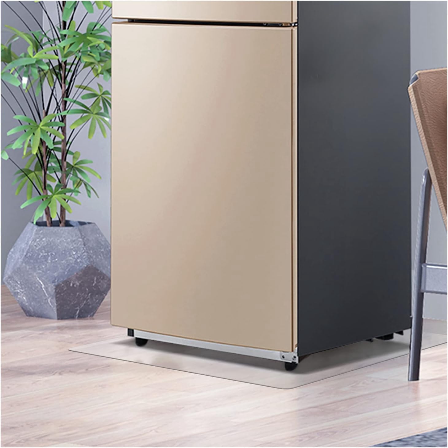 FURKIT Refrigerator Mat, Clear Anti-Slip PVC Floor Protector, 2mm Thickness Scratch-Resistant Floor Mat (24x 36)