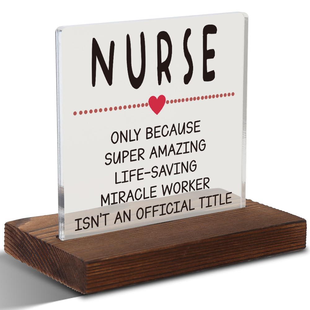 Nurse Retirement Gifts, Nurse Accessories for Work, Nurses Day Appreciation Gifts, Modern Acrylic Desk Plaque with Inspirationa