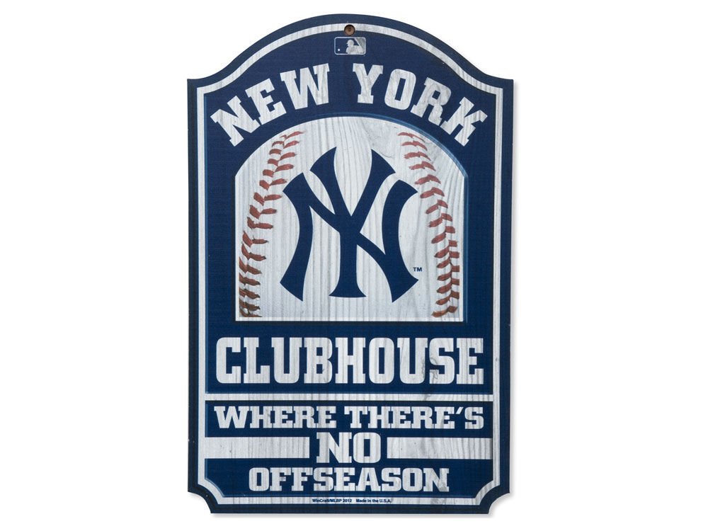 MLB New York Yankees 28917012 Wood Sign, 11 x 17, Black