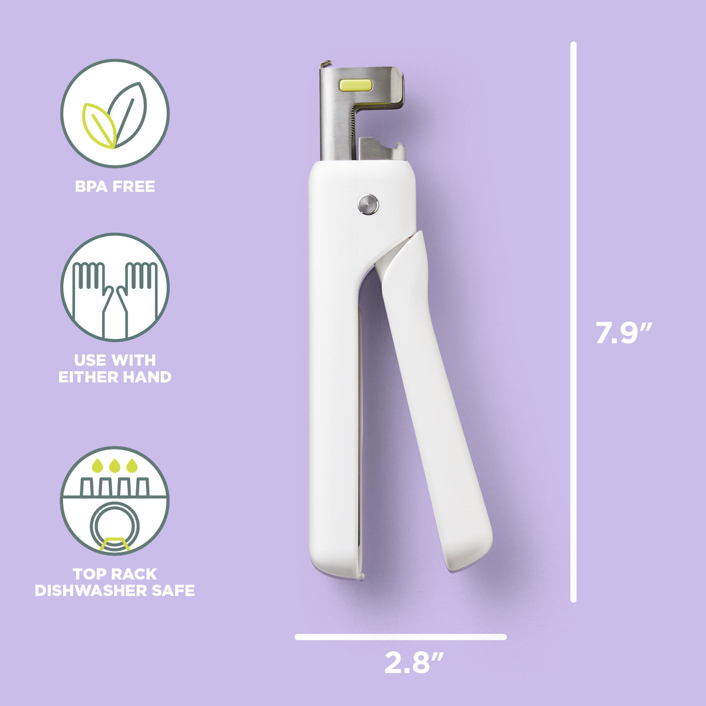 Chef'n Multi-Size Jar Opener, Ambidextrous, Plastic, Baking White, Model 5291130