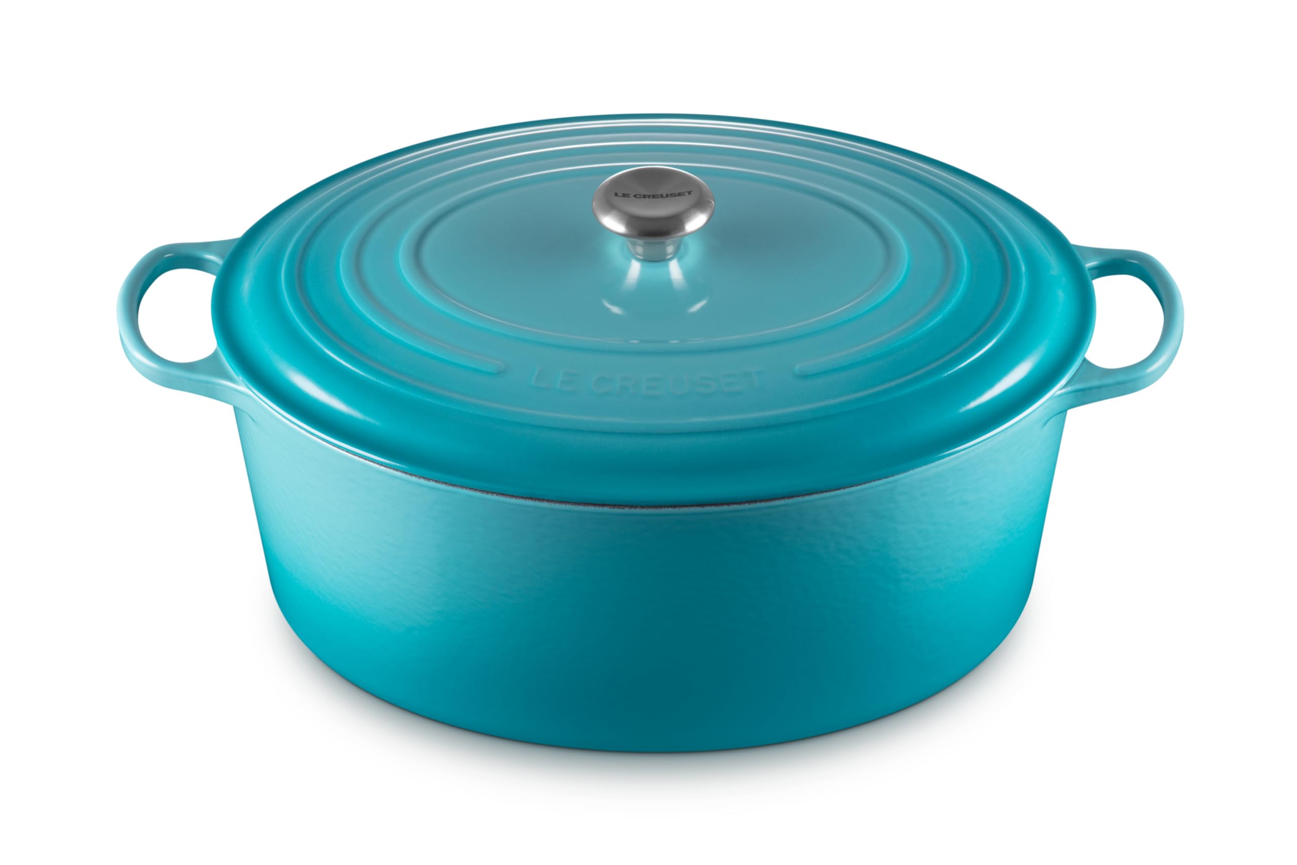 Le Creuset Enameled Cast Iron Signature Oval Dutch Oven, 15.5Qt., Caribbean