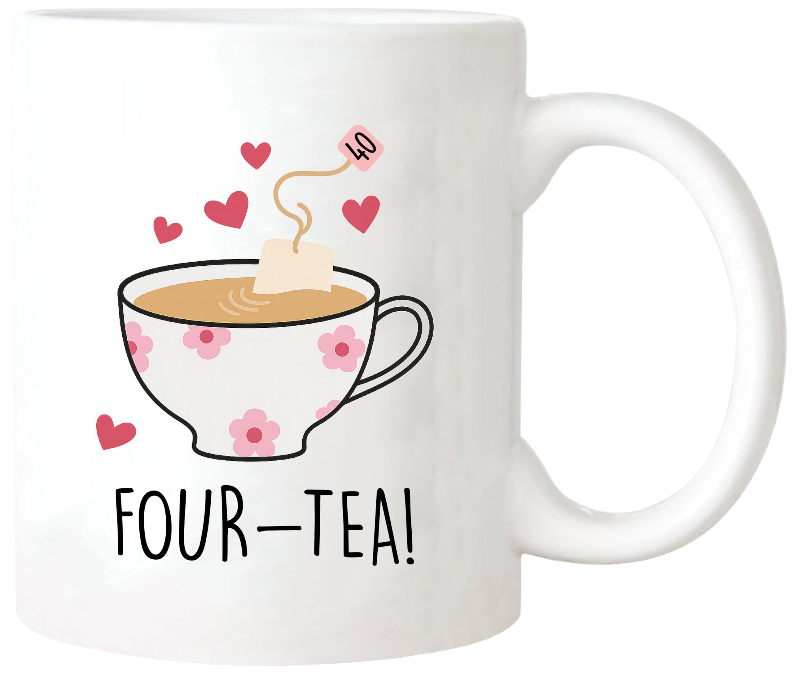 Yalocib FOURTEA 40th Birthday Mug, Humorous Gift for 40th Birthday Celebrations, 11oz Ceramic Coffee Mug/Tea Cup