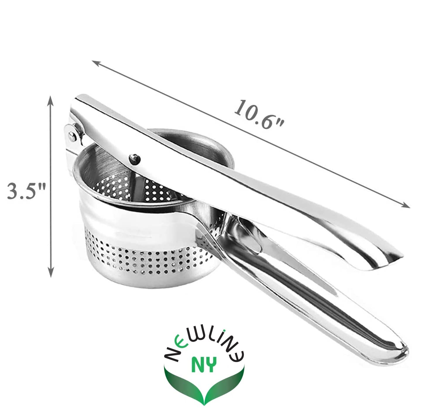 Newline Ny Stainless Steel Potato Presser Masher Ricer, Commercial Grade Tool To Press Mash Fruit Or Food