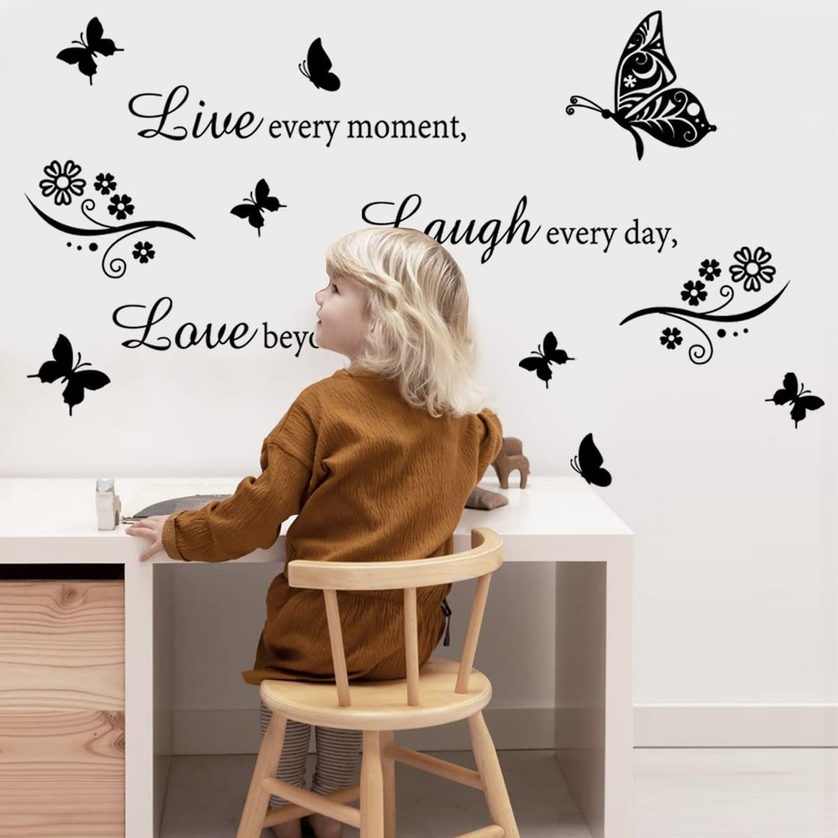 Wall Decal Quote Live Every Moment Laugh Every Day Love Beyond Words Wall Sticker Motivational Wall Decals Family Inspirational