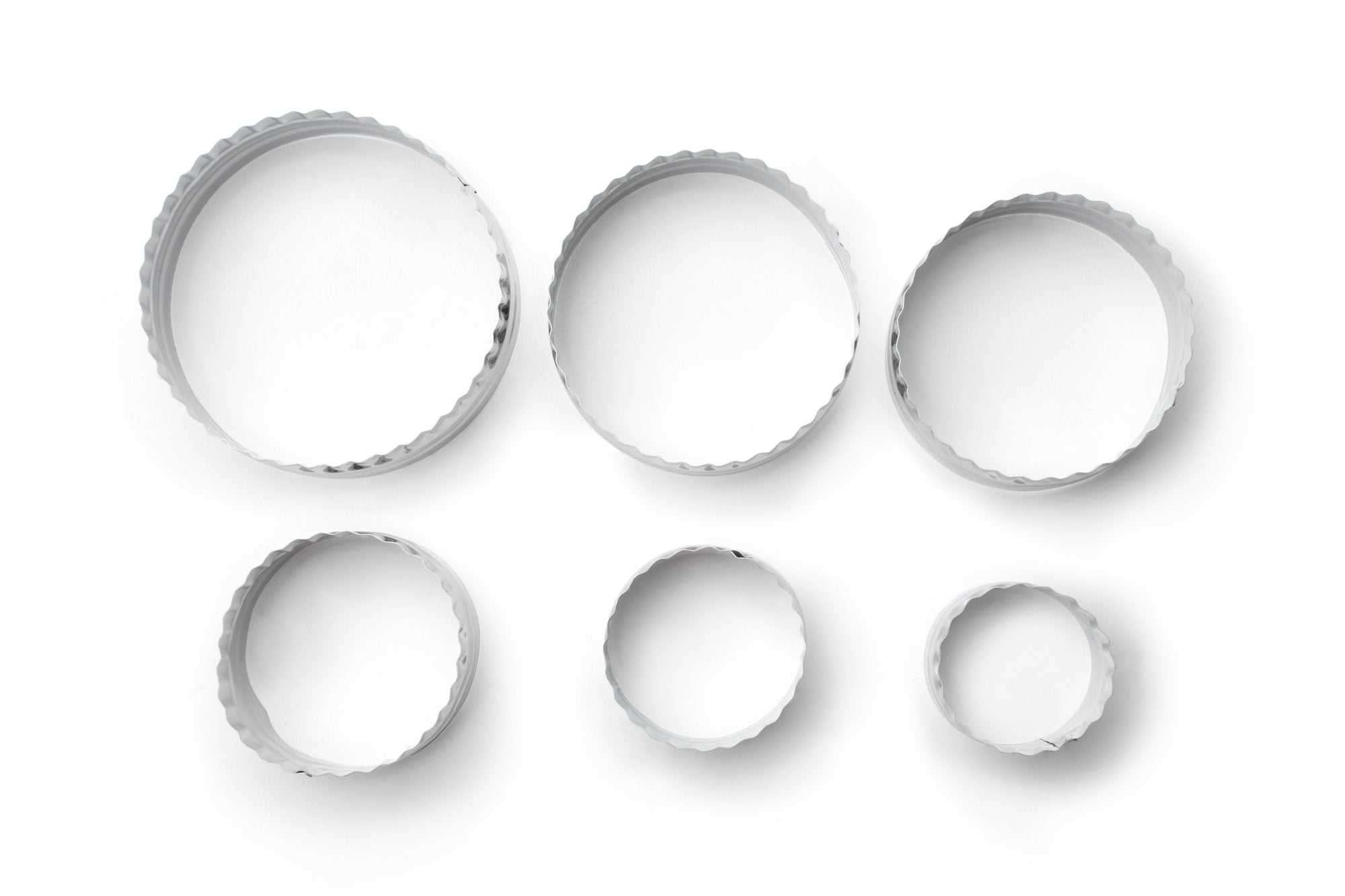 Fox Run Plain And Crinkled Circle Cookie Cutters, 1.5 X 4.5 X 4.5 Inches, Metallic
