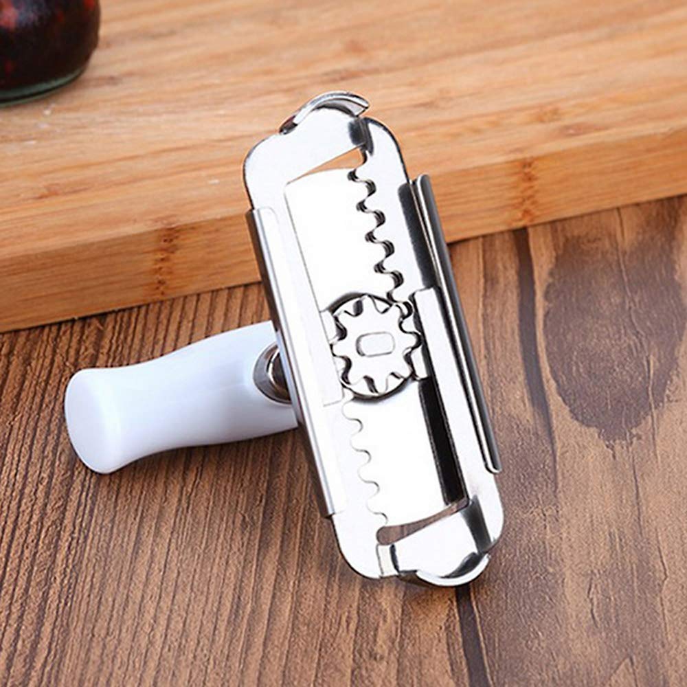 Vastland Jar Opener for Weak Hands, Adjustable Stainless Steel Lid Gripper, 1-3.7 Inch Dia, White, Effortless Kitchen Tool