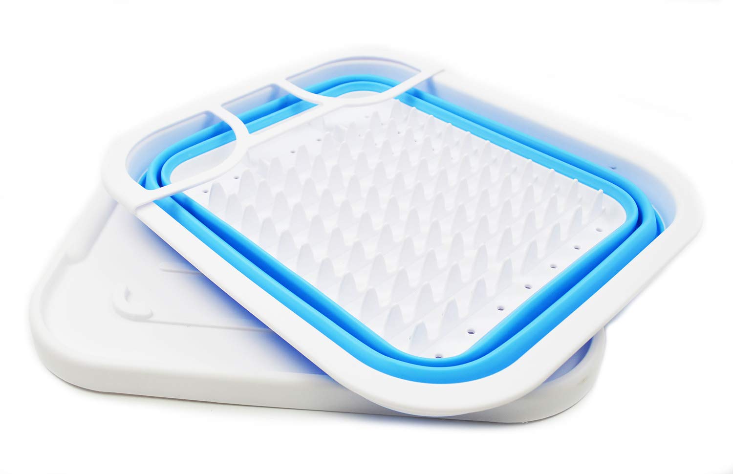 Sammart Collapsible Dish Drainer With Tray - Foldable Drying Rack Set - Portable Dinnerware Organizer - Space Saving Kitchen Sto