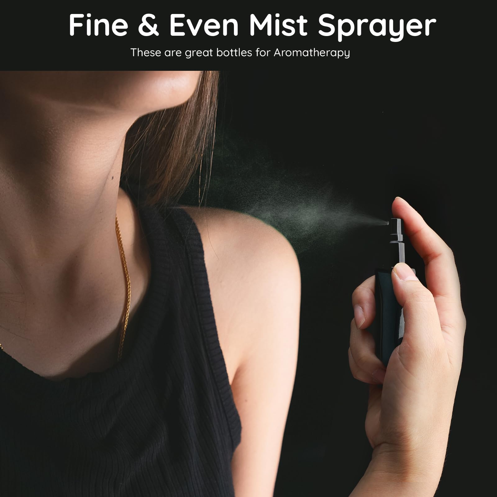 Segbeauty Glass Perfume Bottles, 5 Pack 10Ml Refillable Mini Perfume Bottle Travel, Portable Leak-Proof Square Spray Pump Bottle