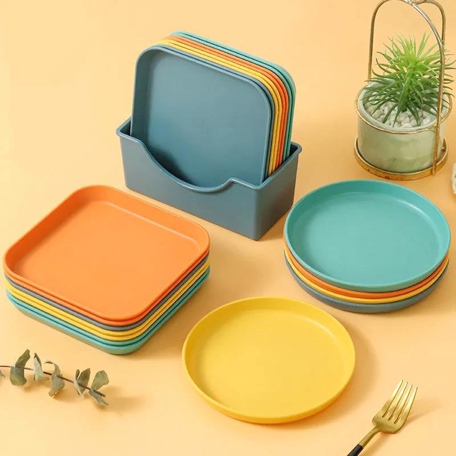 Baiouda Appetizer Plates, Cake Dessert Plates, Reusable Lightweight Colorful Snack Tableware Great For Desserts, Sides Or Appeti