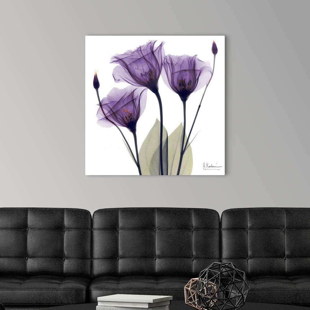 Canvas On Demand Purple Flower Trio Canvas Wall Art Print By Albert Koetsier, Home Decor, Artwork, 30''X30''
