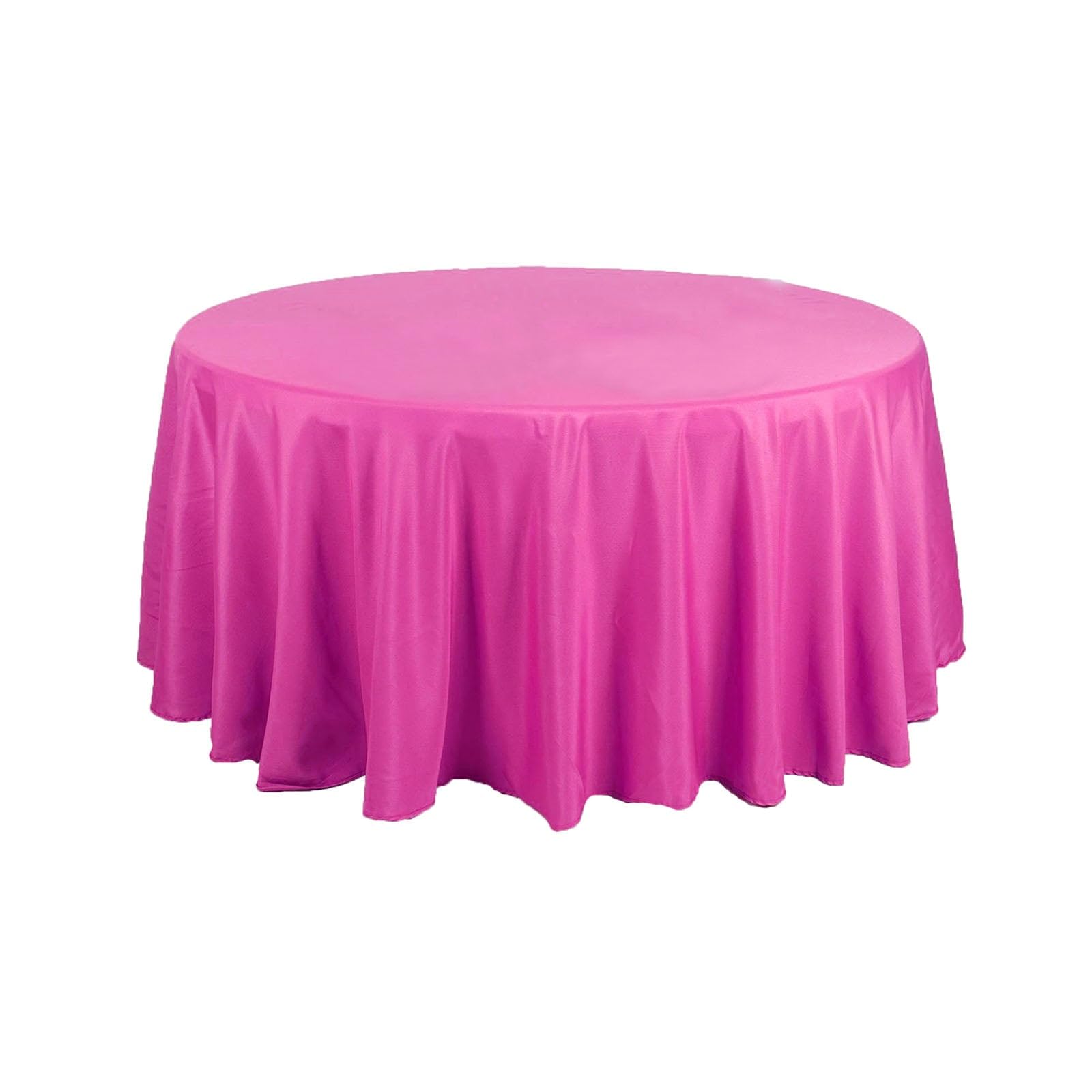 Balsacircle 120 Inch Fuchsia Round Tablecloths Fabric Table Cover Linens For Wedding Party Polyester Reception Banquet Events Ki