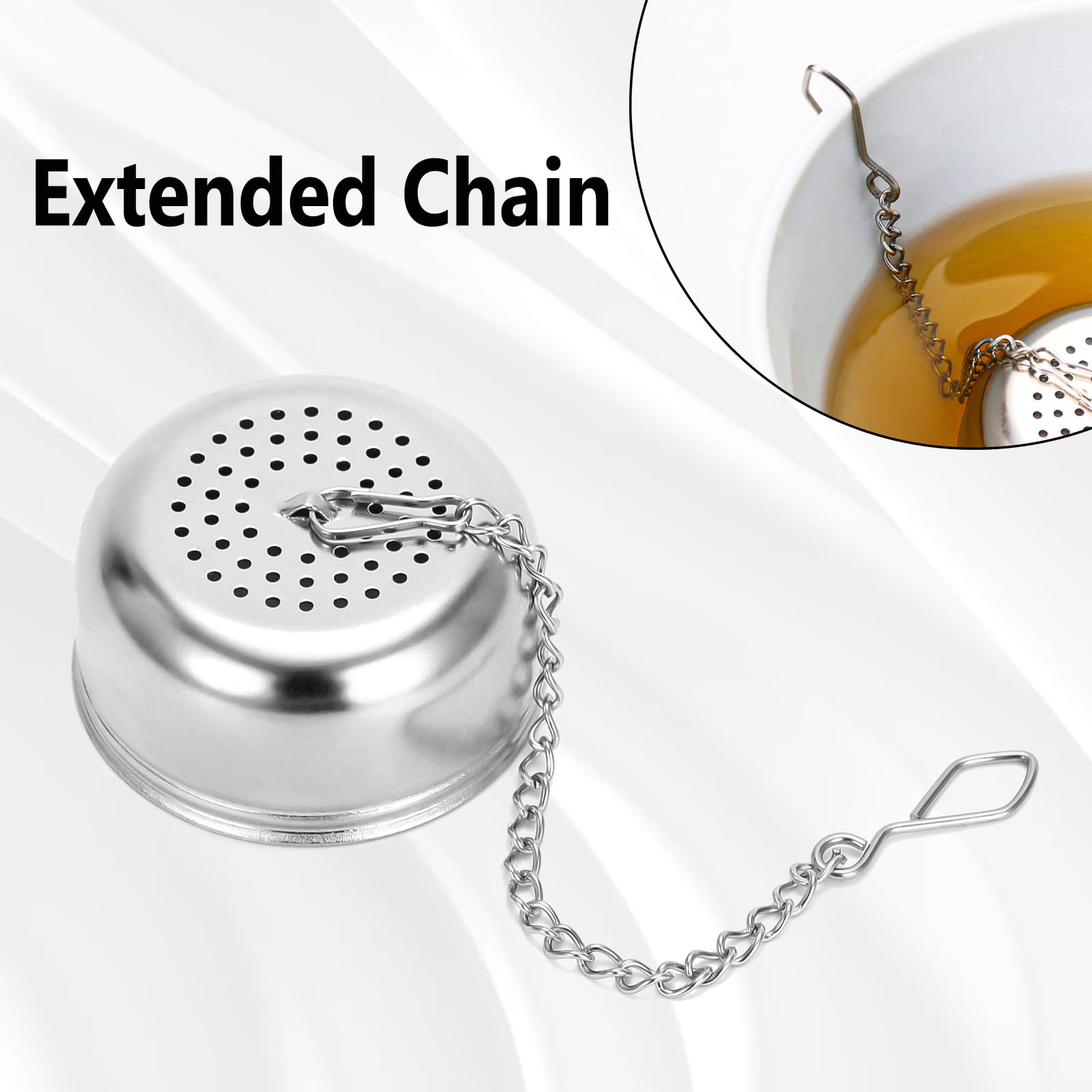 Leden Tea Ball Tea Infuser For Loose Tea, Stainless Steel Tea Strainer With Chain Hook, Tea Steeper For Mug, Tea Cup