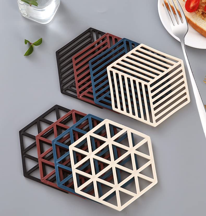 Set Of 8 Silicone Trivet Mats And Hot Pads, Trivets For Hot Dishes, Hot Pads Pot Holders, Non-Slip Silicone Mats For Kitchen Din