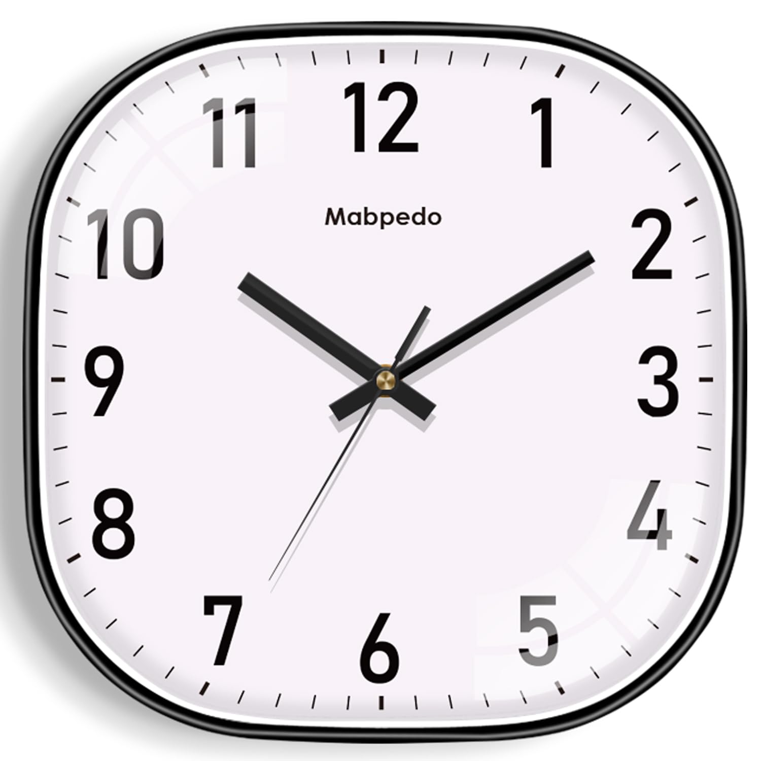 Wall Clock Modern Black 12 Inch Battery Operated Silent Non Ticking Small Analog Clock