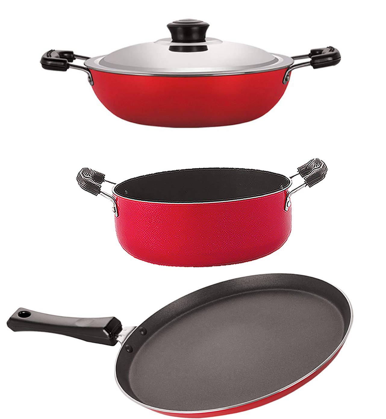 Nirlon Cookware Aluminium Non Stick Gift Cooking Set Of 3 Pieces (Ft13_Dkd(M)_Cs24)