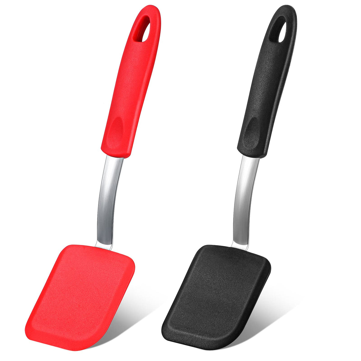 Yetene Silicone Cookie Spatula Turner 2 Pack Mini Brownie Spatula Flexible Kitchen Small Silicone Spatulas For Nonstick Cookware