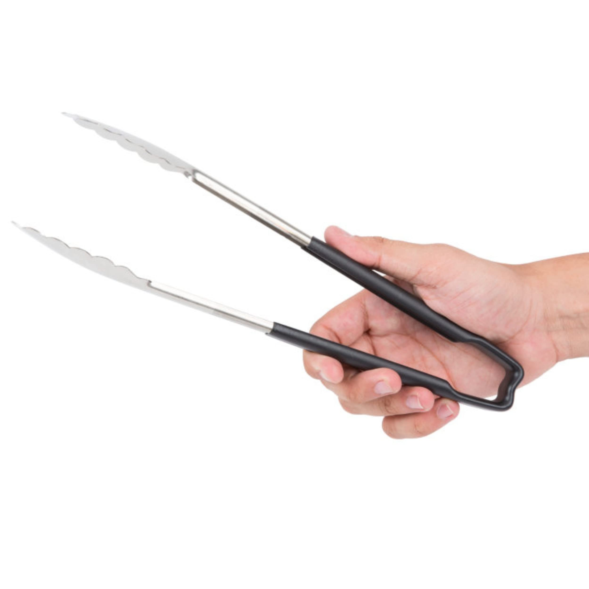 Vollrath 4781220 Jacobs'S Price 12-Inch 1-Piece Tong, Stainless Steel, Black Handle