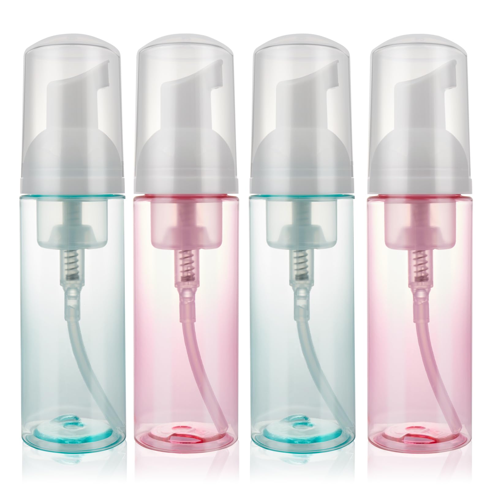 4 Pack Foam Pump Bottle Travel 2 Oz/60 Ml Small Size Mousse Foam Soap Dispenser Refillable Plastic Foaming Soap Dispenser Empty