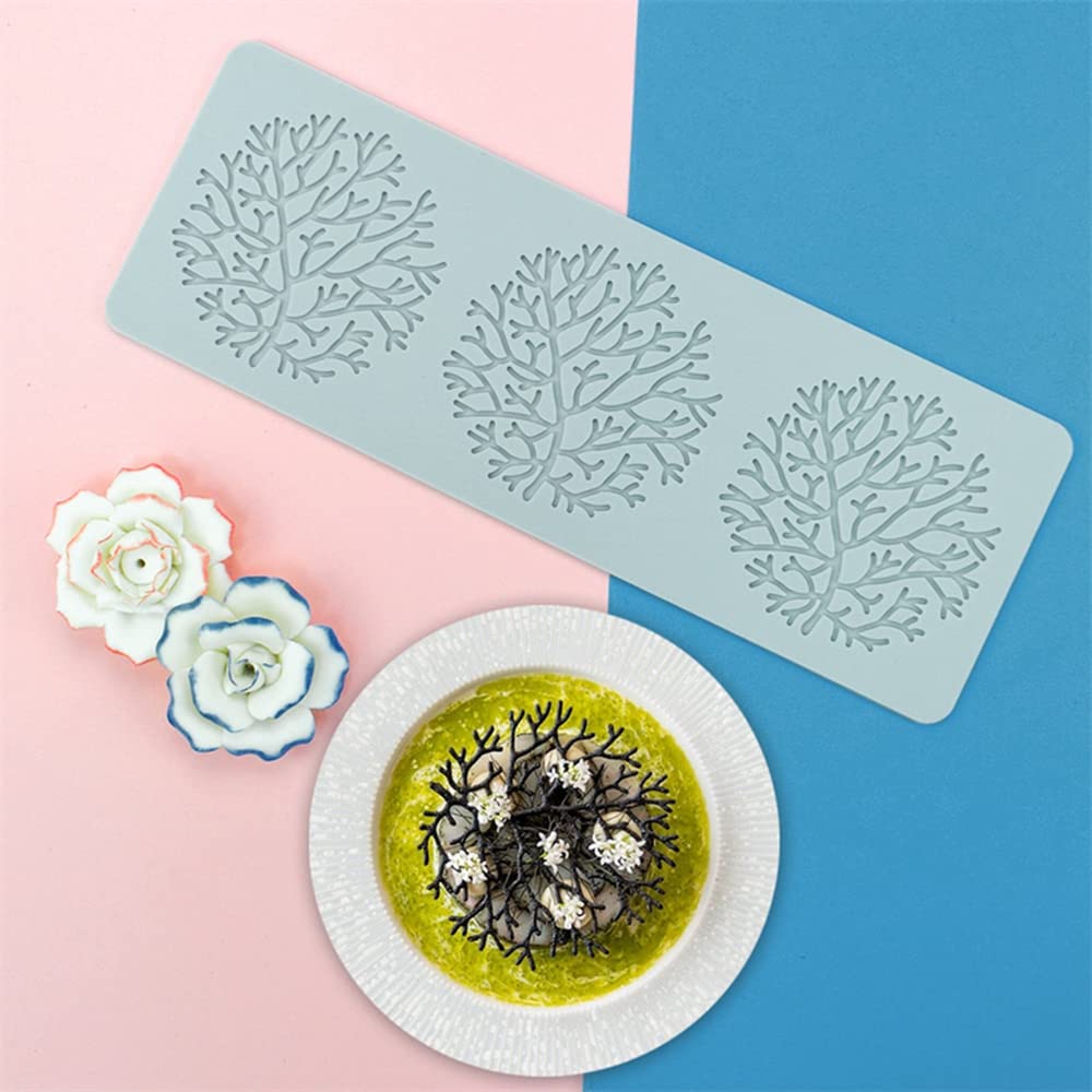 Silicone Lace Mold, Wedding Cake Lace Mat, Coral Cake Decorating Mold Flower Fondant Impression Mats For Edible Lace Fondant Mol