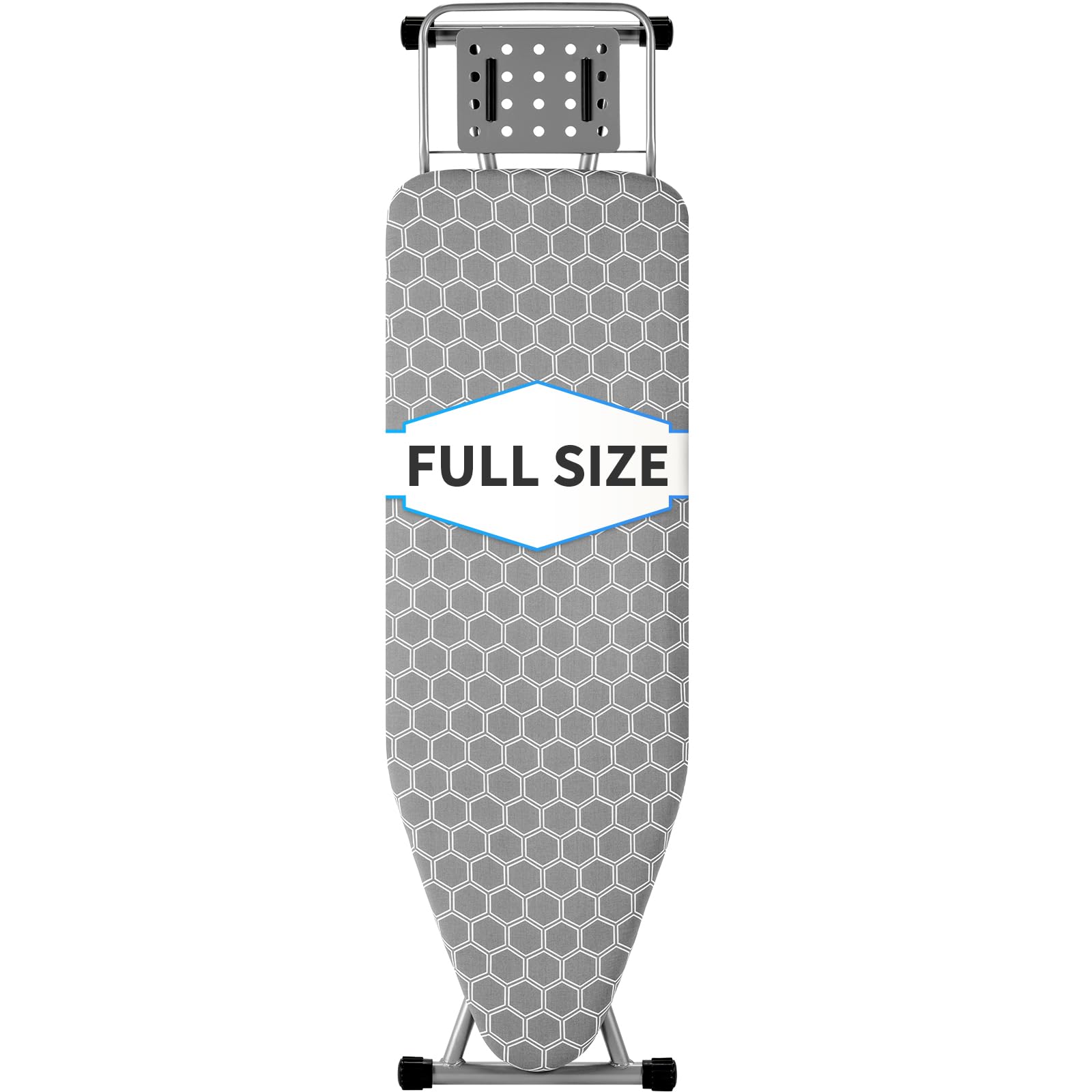 Full Size Ironing Board 57'' L X15 W, Large Wide Sturdy Ironing Board With Iron Rest, Foldable Adjustable Iron Board With Heat R