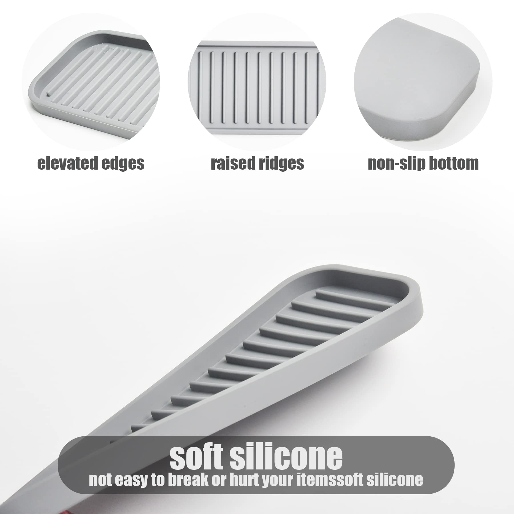 Mofason Silicone Soap Tray, Bathroom Kitchen Finishing Tray, Kitchen Sink With Soap Rack, Sponge Tray, Soap And Sponge Sink Orga