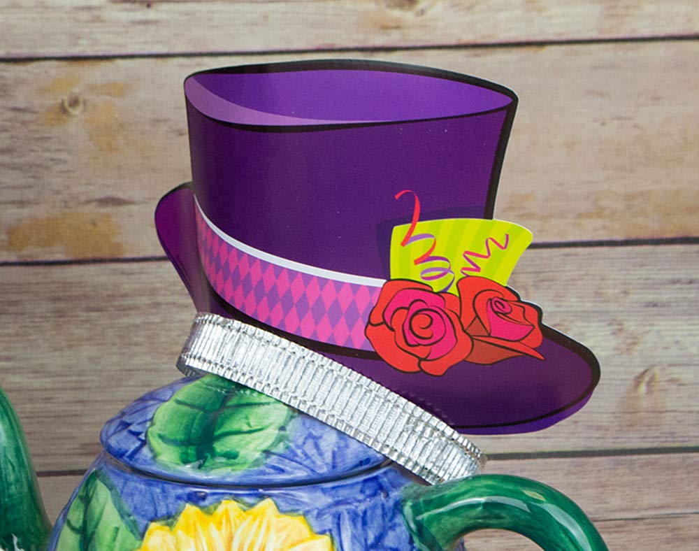 Unique One Size Mad Hatter Top Hat Tiaras 4 Pcs, Multicolor