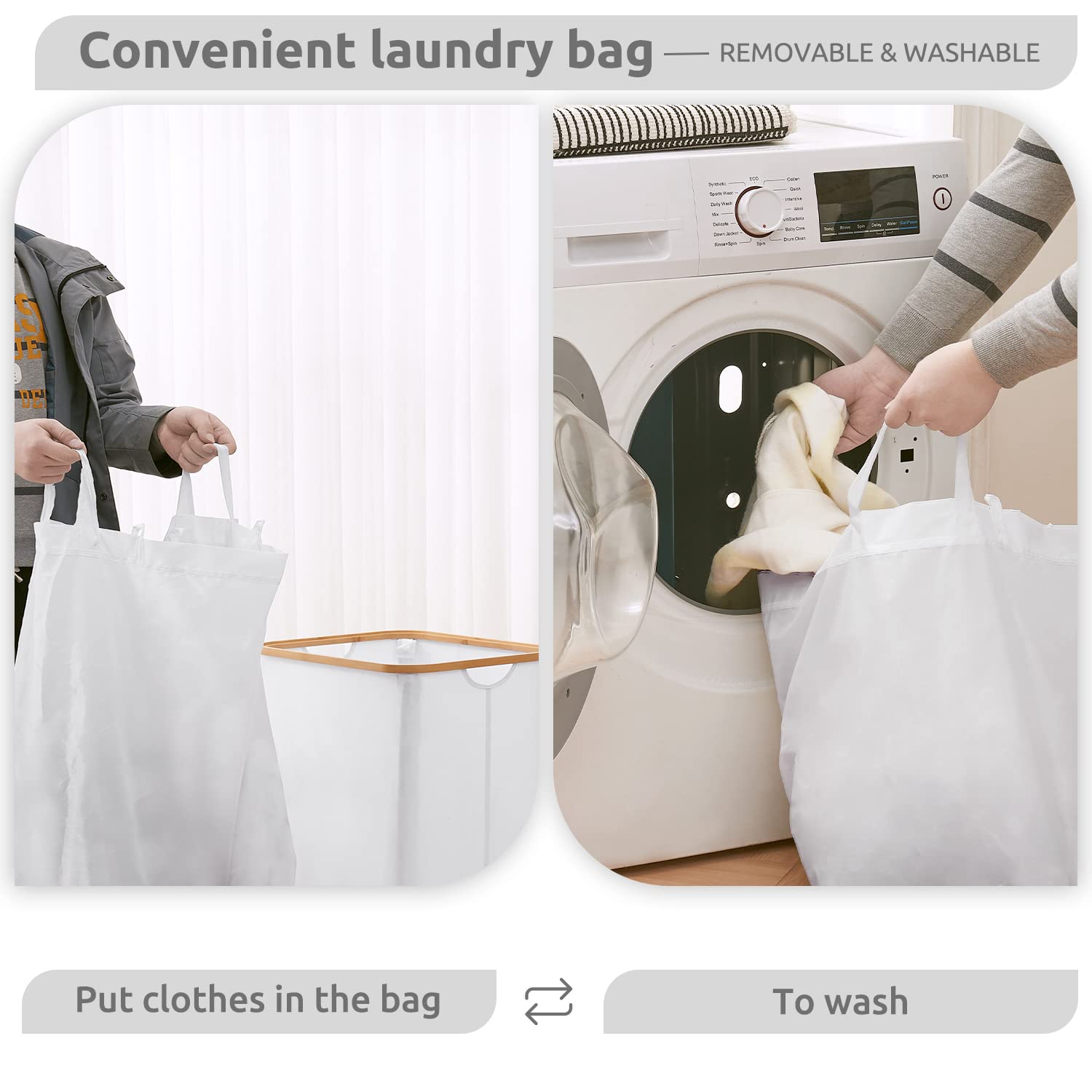 100L Large Laundry Hamper With Lid And Liner Bag, 27.6'' Tall Laundry Basket With Handle, Waterproof And Collapsible Cloth Hampe