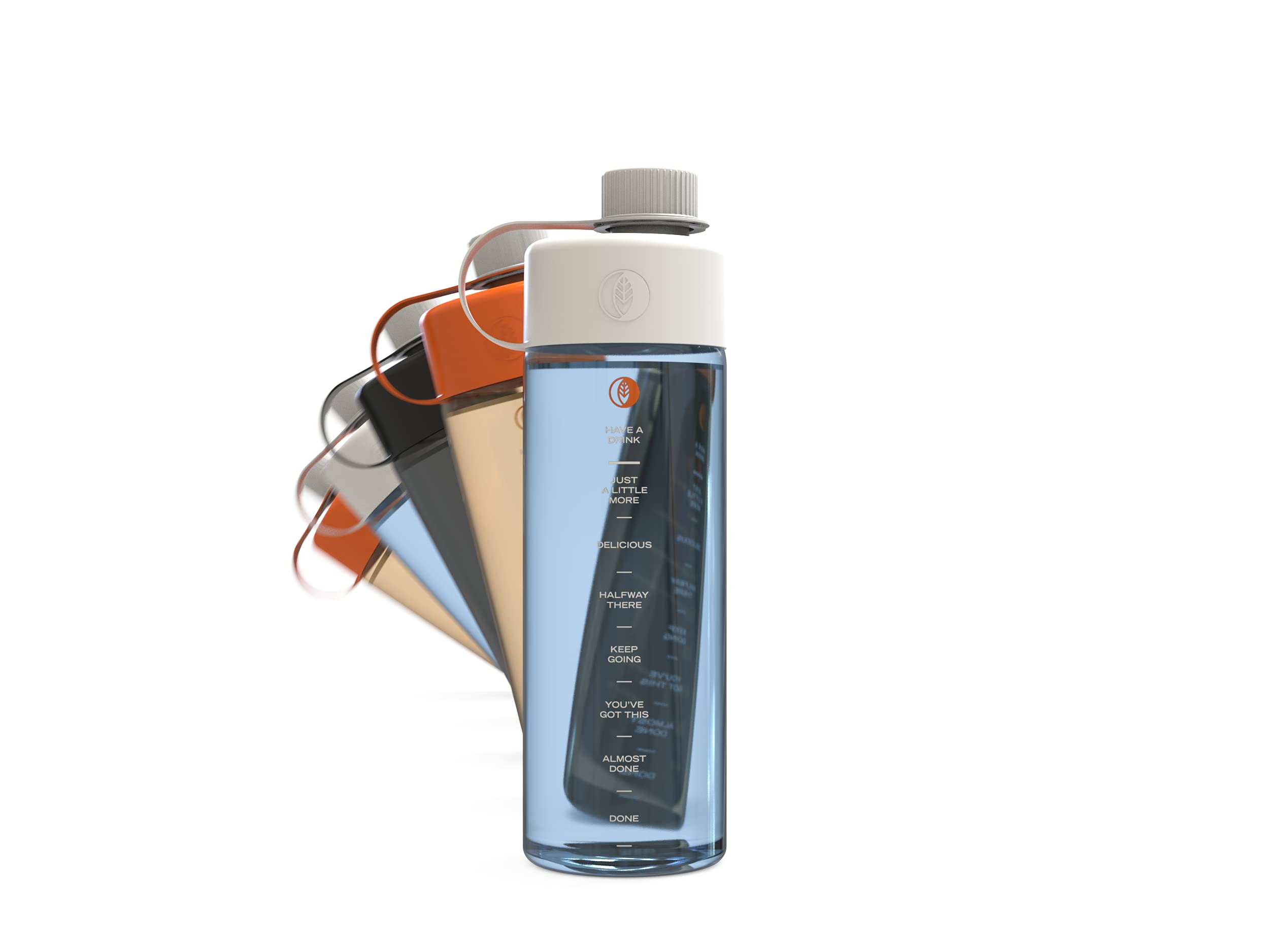 Tea Of A Kind Toak Reusable Water Bottle Starter Kit - Includes 3 Caps To Mix With Your Water, Portable Flavor Caps (Blue Bottle