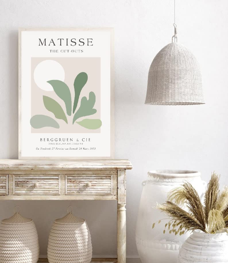 Hesendot Unframed Sage Matisse Wall Art Set Of 3,Abstract Matisse Wall Decor,Quality Canvas Prints For 12X16In,Art Posters Decor
