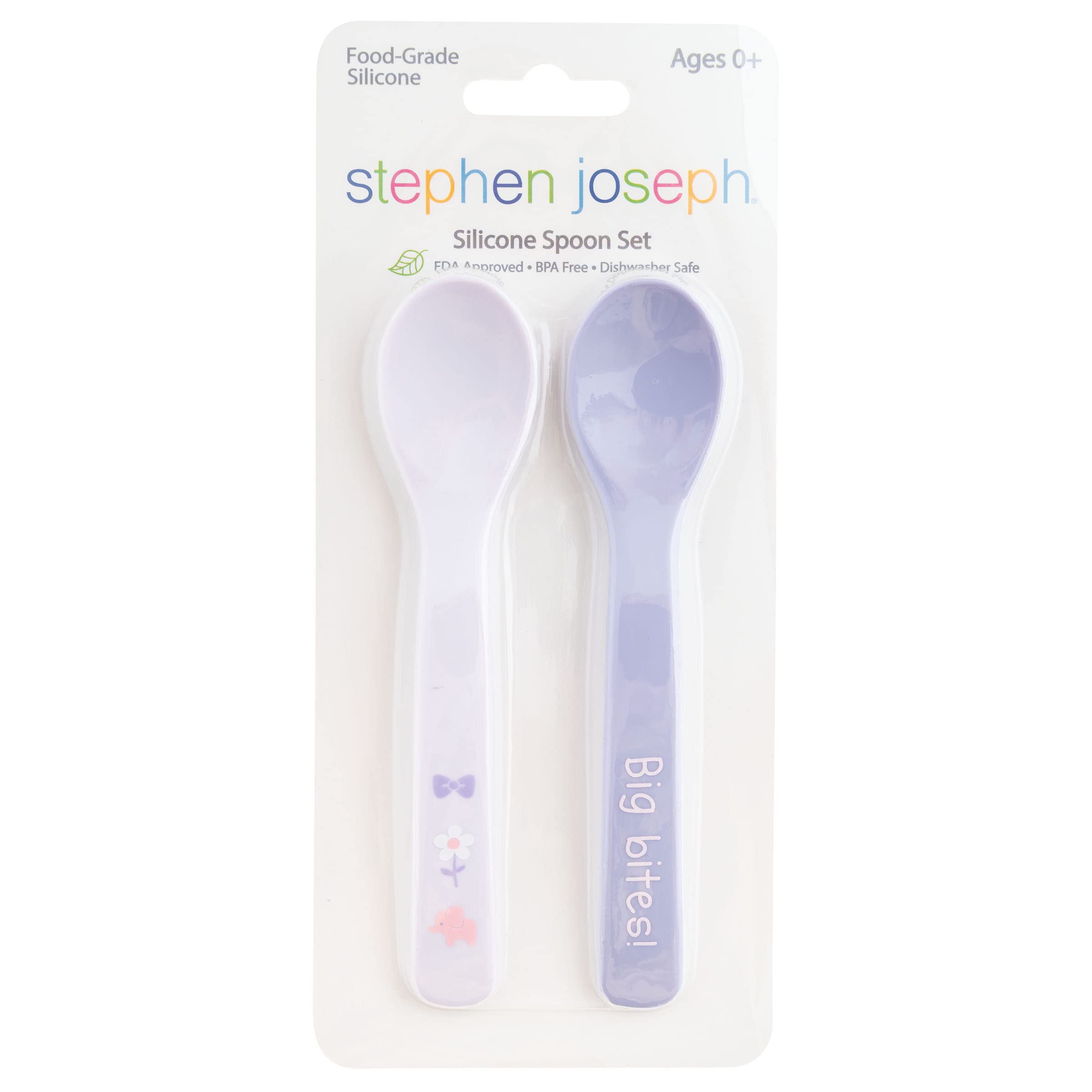 Stephen Joseph Baby Silicone Spoon Set, First Stage Feeding Spoons For Infants, Spoon Set Encourages Self-Feeding, Toddler Feedi