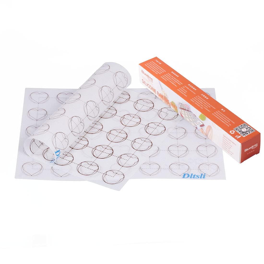 2Pcs Silicone Baking Mat For Macarons, 15.3'' X 11'' Mat Liner With 35 Circles Macaron Template, Reusable Non-Stick Surface Past