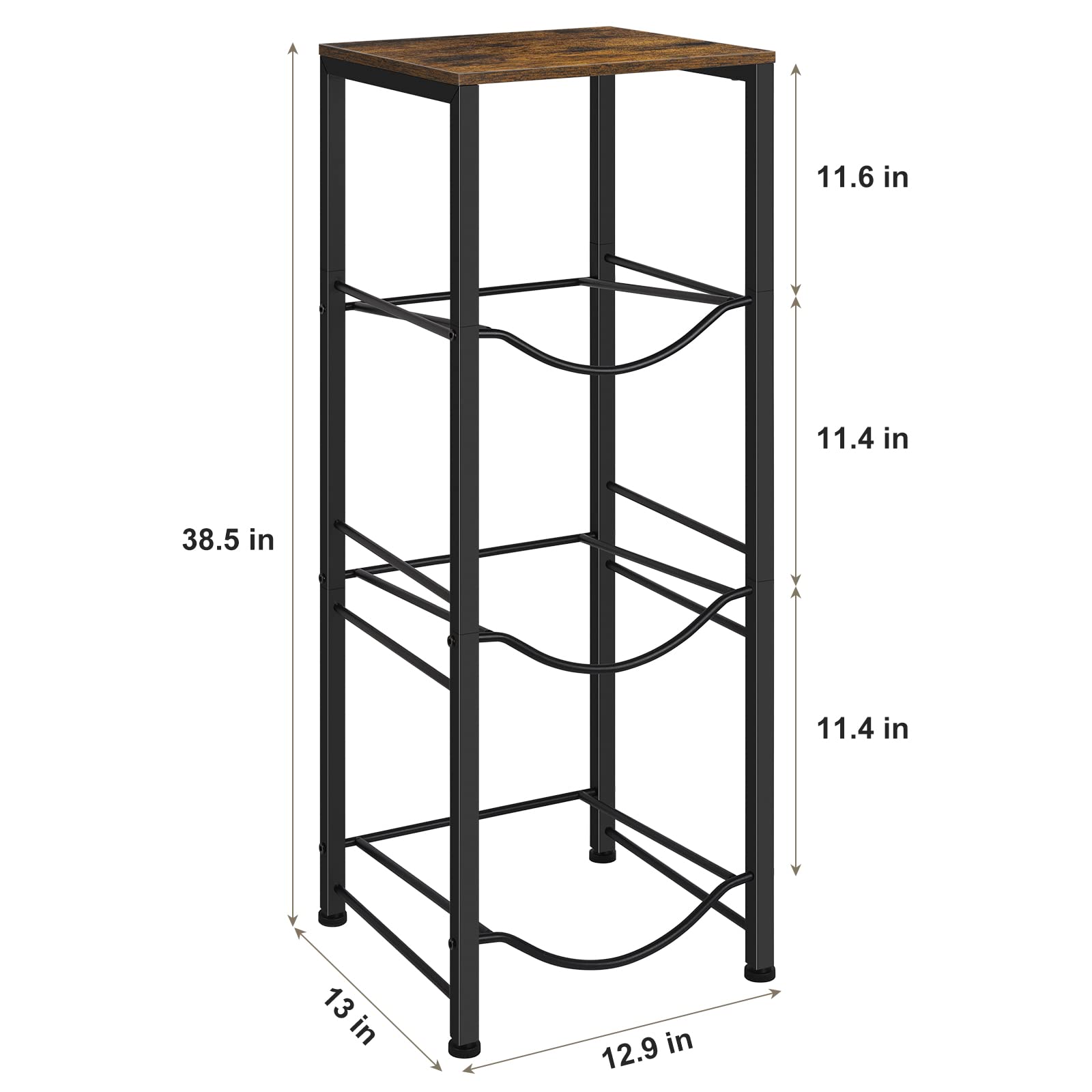 Water Bottle Holder 5 Gallon Water Cooler Jug Rack 3-Tiers Water Bottle Organizer With Storage Shelves For Kitchen Living Room O