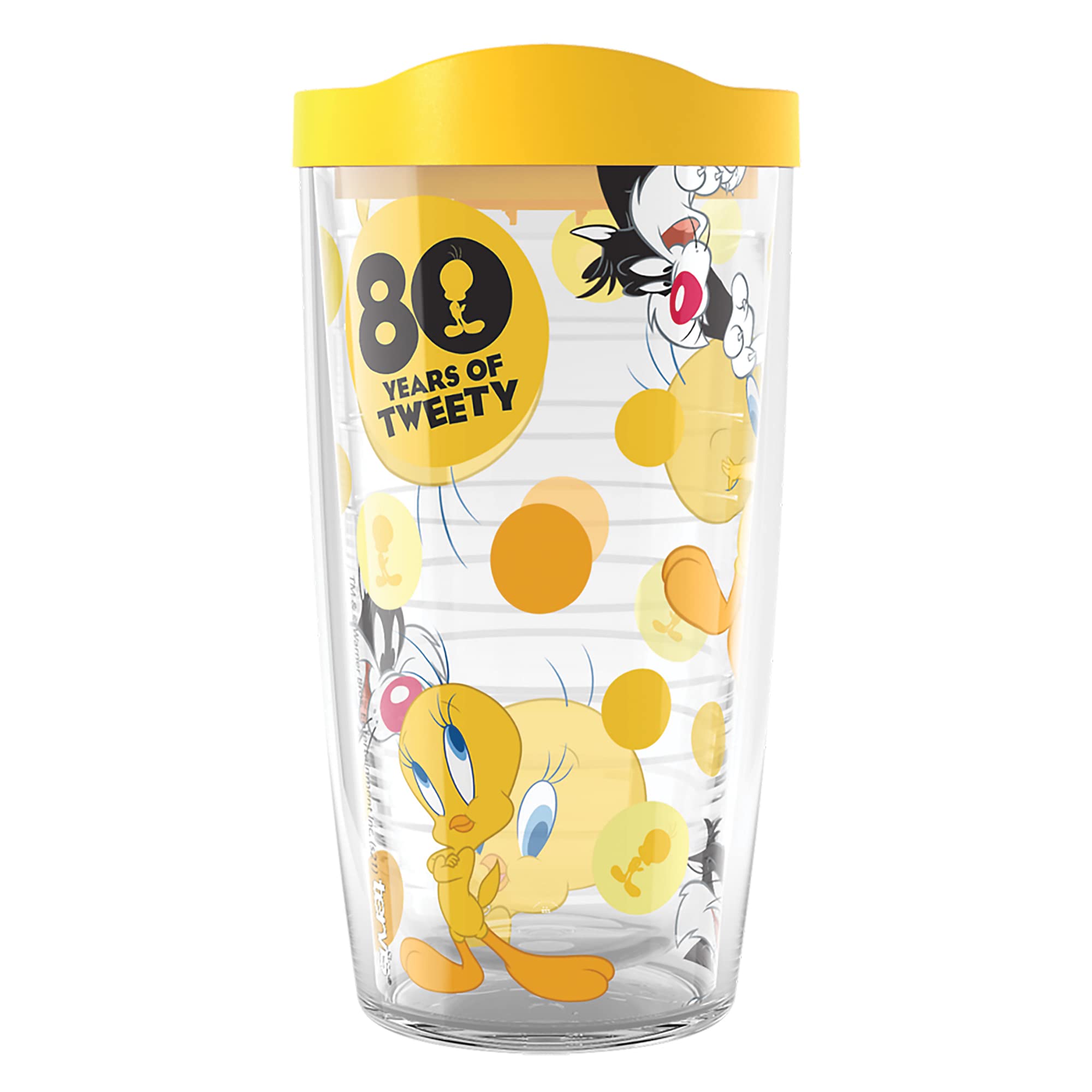 Tervis Warner Brothers Tweety 80Th Anniversary Made In Usa Double Walled Insulated Tumbler Travel Cup Keeps Drinks Cold & Hot, 1