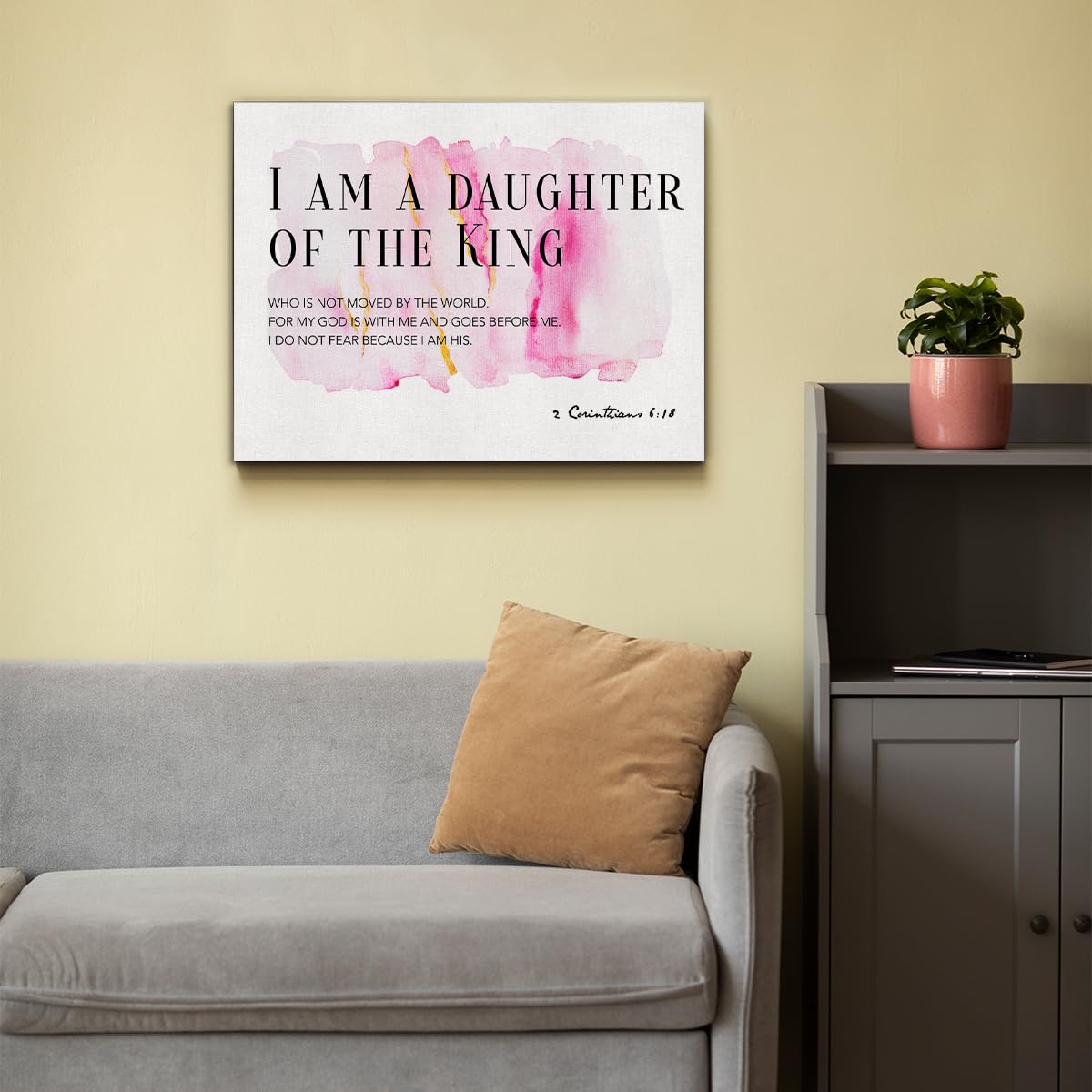 TSUYAWU Daughter Gift Canvas Wall Art - Bible Verses, 15x11.5 Inches, Framed Watercolor Christian Decor for Nursery and Home