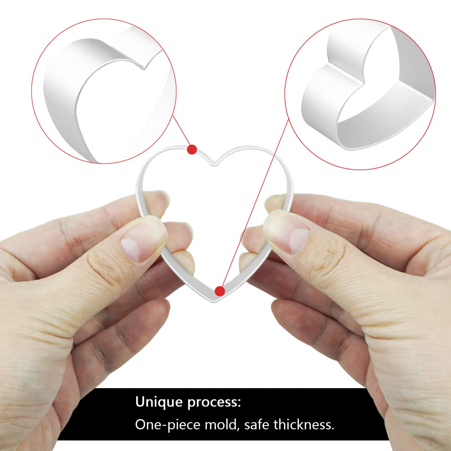 Fazhbary 6 Counts Heart Cookie Cutter Set Small Metal Valentine'S Day Cookie Cutters Heart Shaped Cookie Candy Food Mold Cutters
