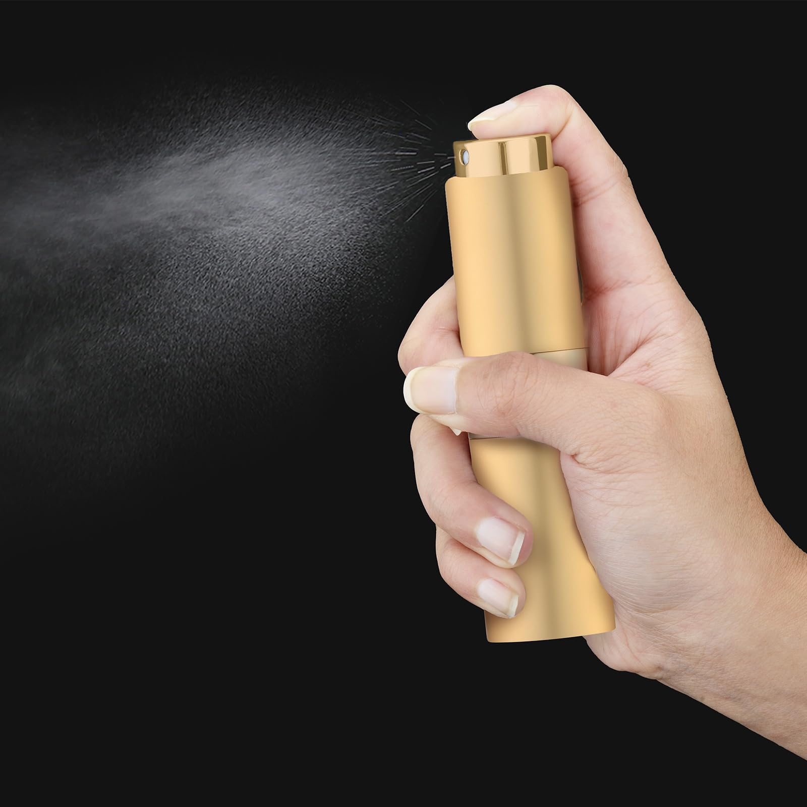 Owlyee 20Ml Perfume Atomizer, 1Pcs Travel Cologne Spray Bottle, Mini Empty Sprayer Dispenser (Gold)