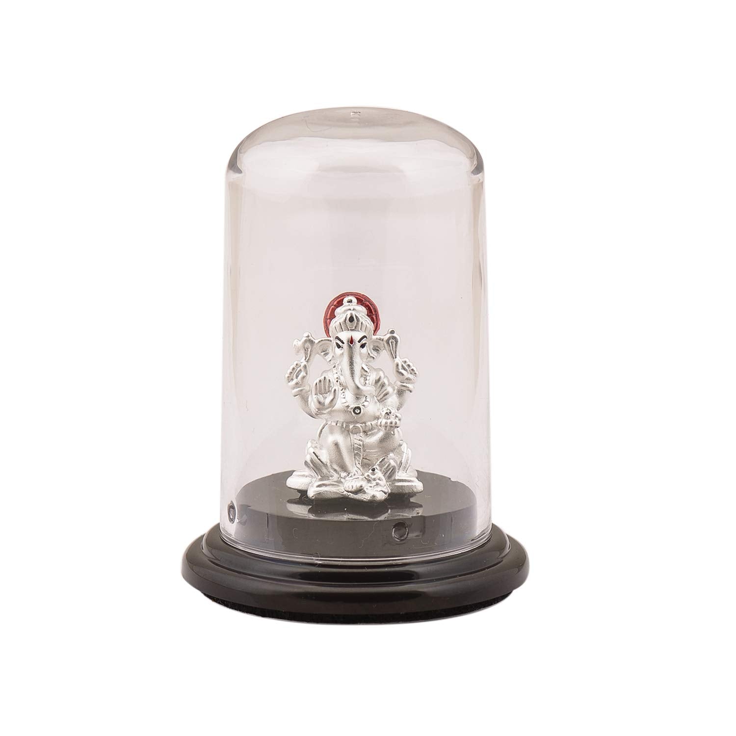 Silverwala 999 Pure Silver Ganesha Idol With Acrylic Base- Silver, Fantasy, 6.5 Cm, 4.5 Cm, 6.5 Cm