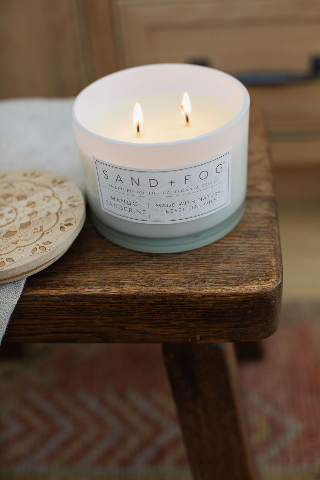 Sand + Fog Scented Candle - Mango Tangerine - Additional Scents and Sizes - 100% Cotton Lead-Free Wick - Luxury Air Freshening Jar Candles - Perfect Home Decor - 12oz