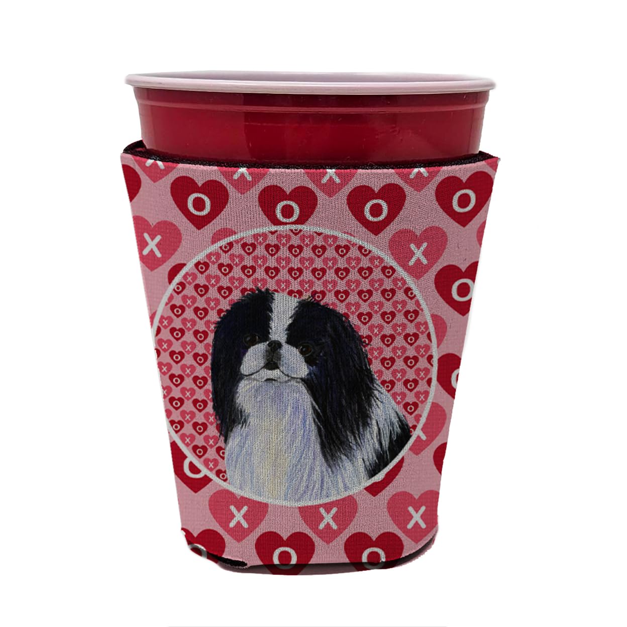 Caroline'S Treasures Ss4467Rsc Japanese Chin Hearts Love And Valentine'S Day Red Cup Hugger Cup Cooler Sleeve Hugger Machine Was