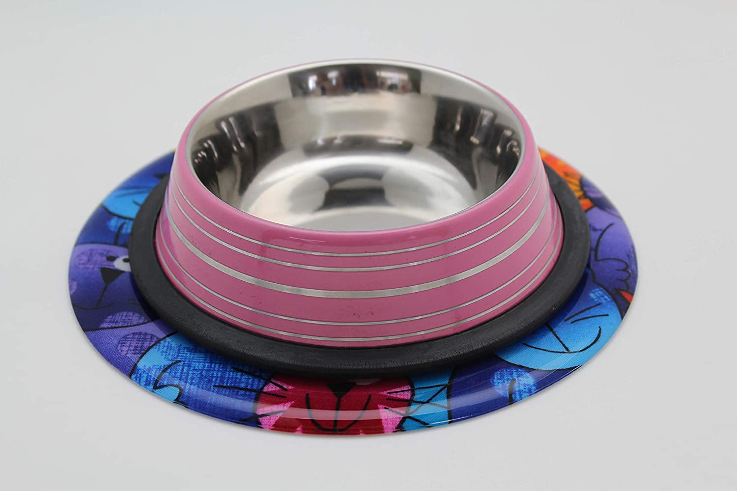 Andreas Silicone Happy Cats Non-Slip 8'' Trivet/Pot Holder/Hot Pad, 100% Cotton, Dishwasher Safe, Hot Dishes, Protect Hair Iron,