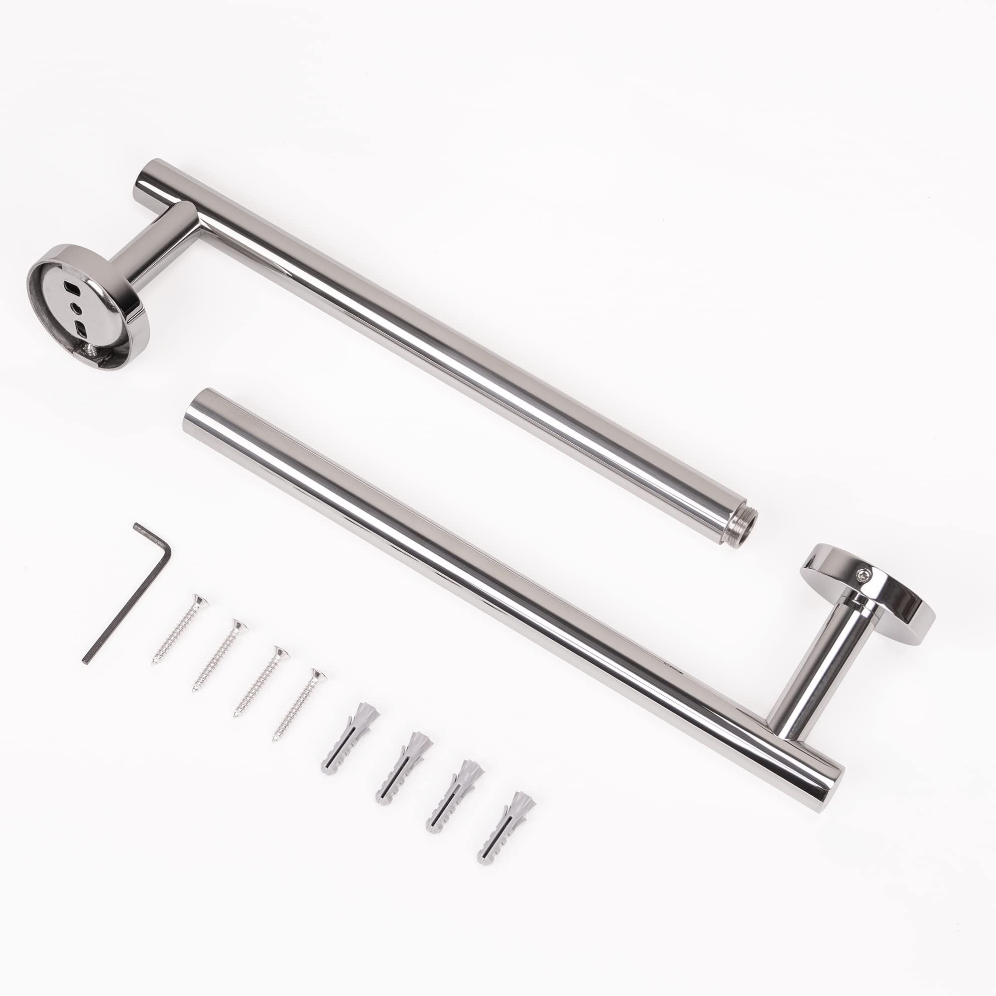 Hitslam Chrome 19.8 Inch Towel Bar For Bathroom, Sus304 Stainless Steel Bathroom Towel Rack Wall Mounted, Modern Home Decor Bath