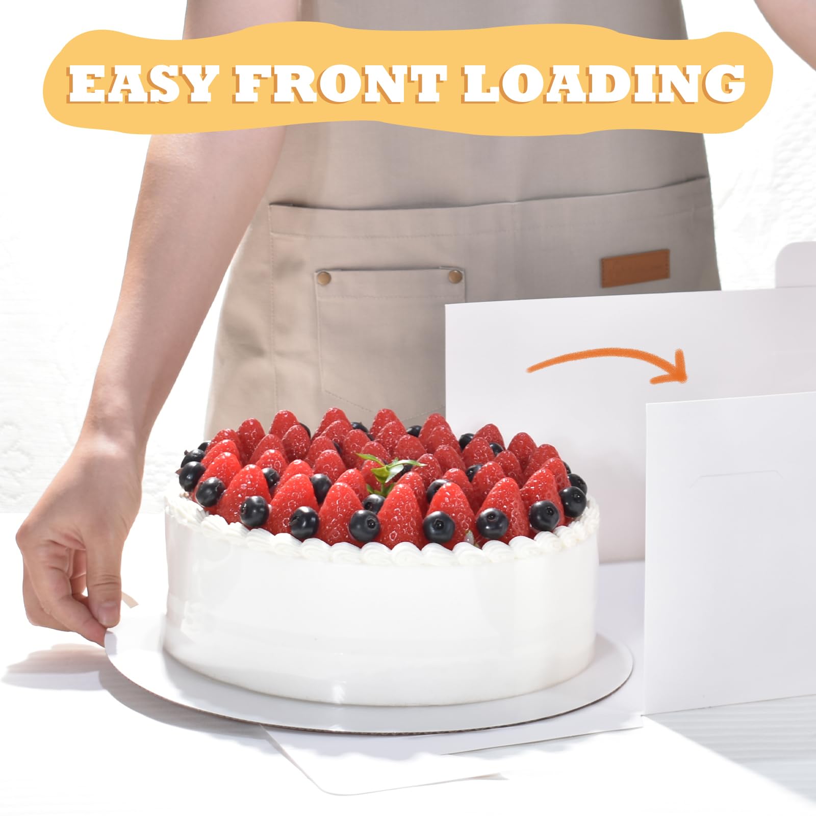 KPOSIYA 40pcs 12x12x8 inches Cake Boxes with Cake Boards(20 Boxes & 20 Boards), White 12 inch Cake Boxes with Window,Cajas Paste