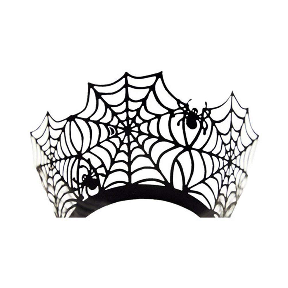 Binaryabc Halloween Cupcake Wrappers,Spider Web Cupcake Wrapper,Halloween Party Decorations Supplies 36Pcs