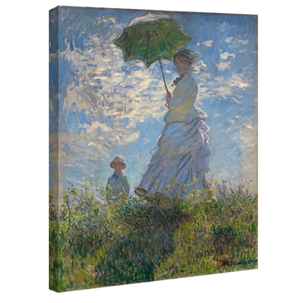 Wieco Art Woman With A Parasol Madame Monet And Her Son Canvas Prints Wall Art Of Claude Monet Famous Classic Oil Paintings Repr