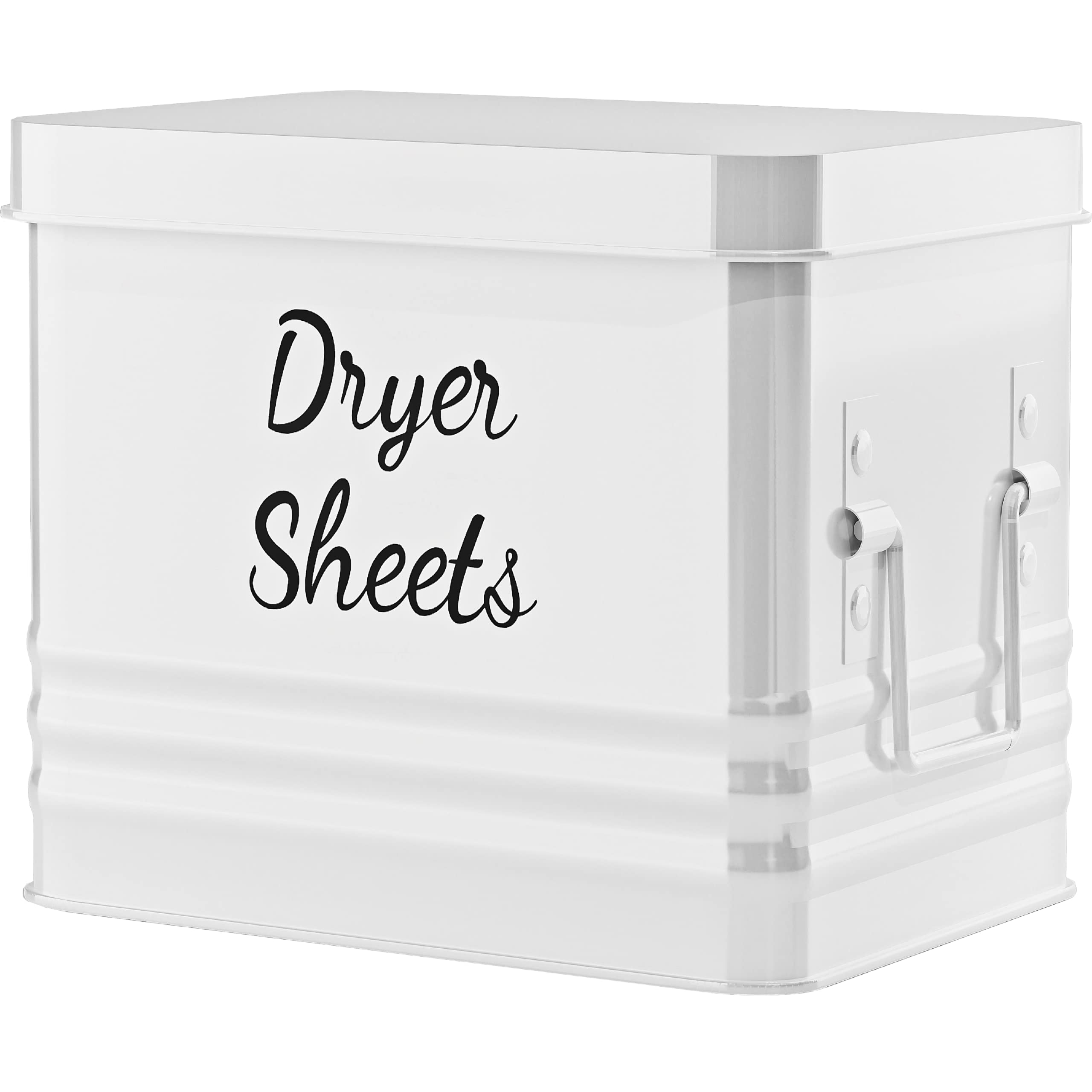 Quilivik Farmhouse Metal Dryer Sheet Holder For Laundry Room With Hinged Lid - Large Metal Fabric Softener Dispenser - Dryer She