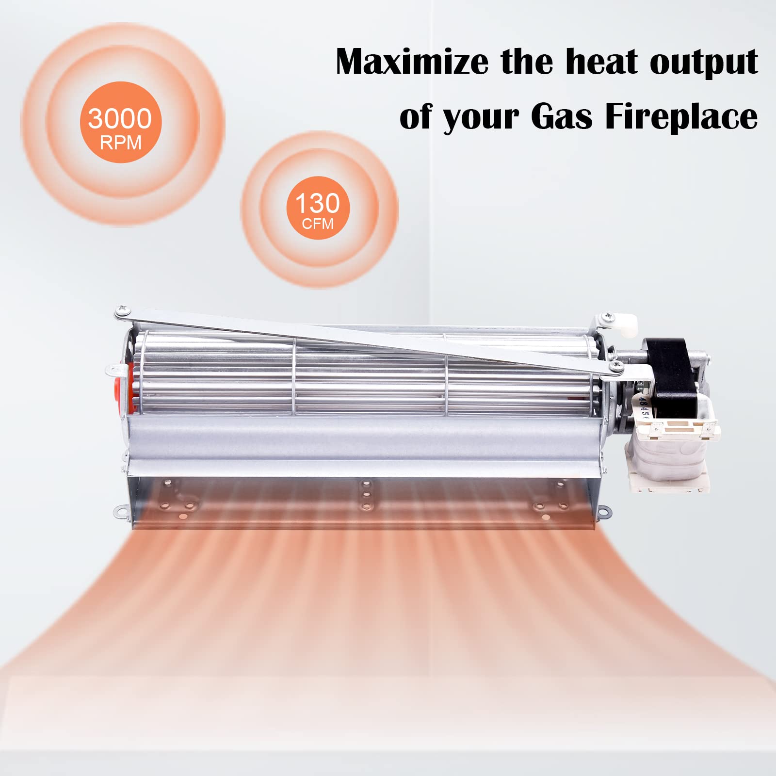 Hiorucet GFK4 Fireplace Blower Fan for Heatilator, Majestic, Lennox, Temco Fireplaces. GFK4 FK4 GFK4B GFK4A Replacement Fireplac