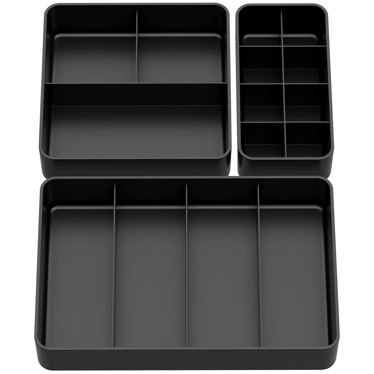 Drawer Organizer, Stackable Divider 3 Packs Makeup Organizers Bathroom Countertop, 15 Cell Compact Desktop Dresser Sundries Stor