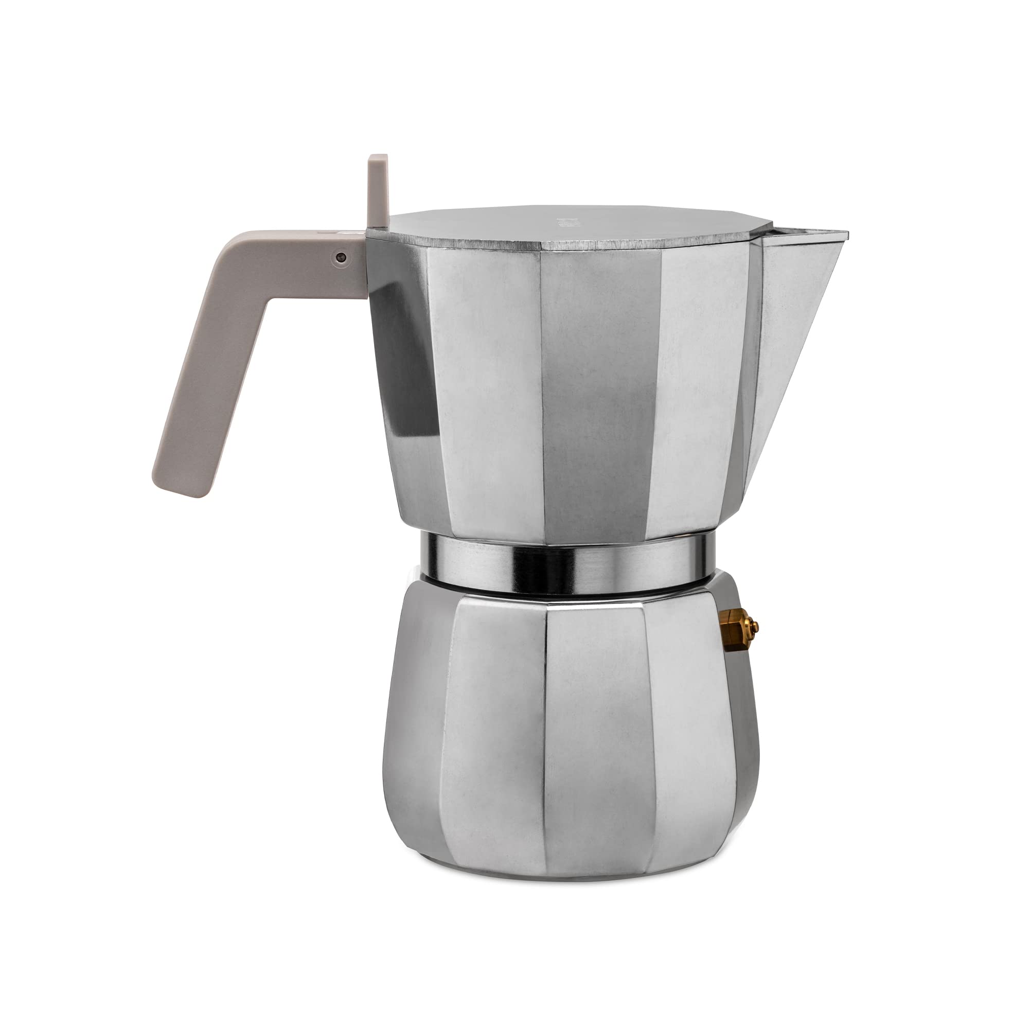 Moka, Espresso Coffee Maker In Aluminium Casting. Handle And Knob In Pa, Grey. Magnetic Steel Bottom Suitable For Induction Cook